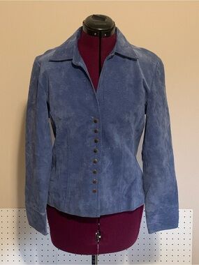 Live a Little Blue Suede Button-Front Jacket